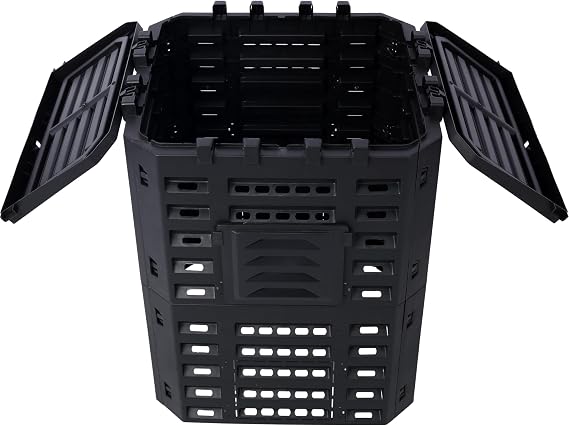 Garden Composter Bin Made from Recycled Plastic 90 Gallons (340Liter) Large Compost Bin - Create Fertile Soil with Easy Assembly, Lightweight, Aerating Outdoor Compost Box