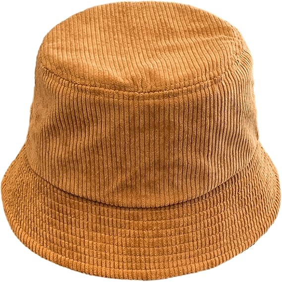 Xixiuly Unisex Corduroy Bucket Hat for Men and Women Lightweight Travel Fishing Cap Outdoor Beach Travel Hats Headwear