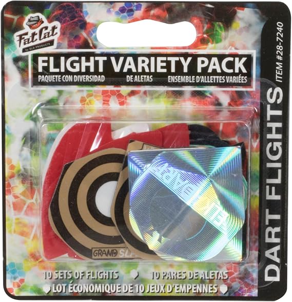 Fat Cat Assorted Poly Pro Dart Flights: 10 Sets of Standard Flights, 30 Pieces