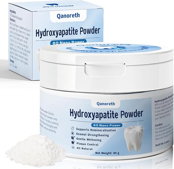 100% Pure Nano Hydroxyapatite Powder for Deep Enamel Remineralization, Cavity Defense, Sensitivity Relief & Teeth Whitening Hydroxyapatite Powder for DIY Toothpaste High-Purity, Fluoride-Free, 40g