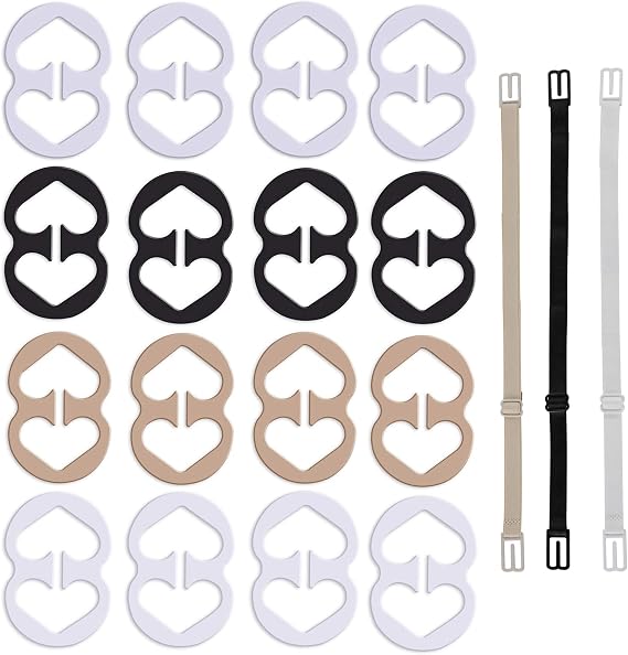 W-Plus Bra Strap Clips, Bra Clips to Make Racerback, Bra Strap Holders for Slip- Conceal Hide Straps - Cleavage Control