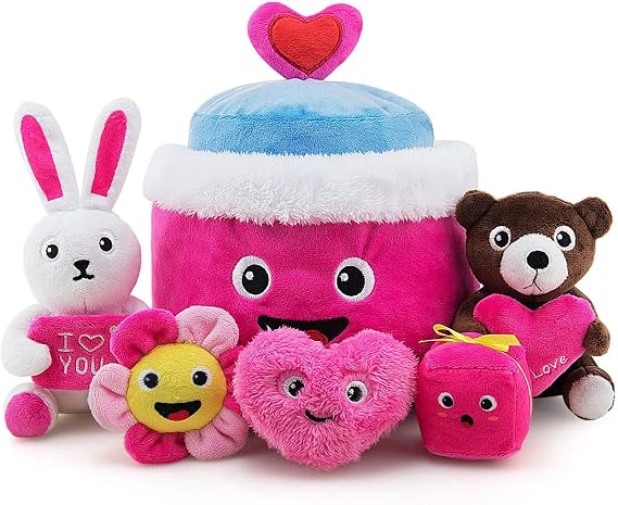 Baby Stuffed Animal, Baby Crinkle Heart Cute Love Bear Girl Toys Playset Gift Idea Party Decoration Toy for Ages 3 Months and up