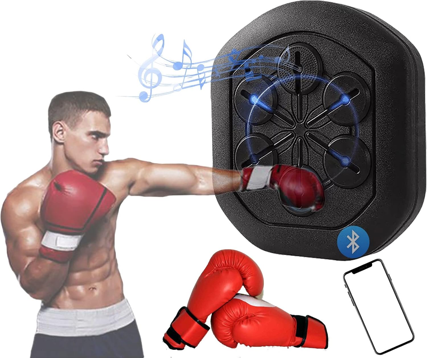 Wall Mounted Boxing Machine Indoor,Music Boxing Machine,Smart Music Electronic Boxing Wall Target,Rechargeabl Double Bluetooth Boxing Machine,Boxing Training Punching Equipment