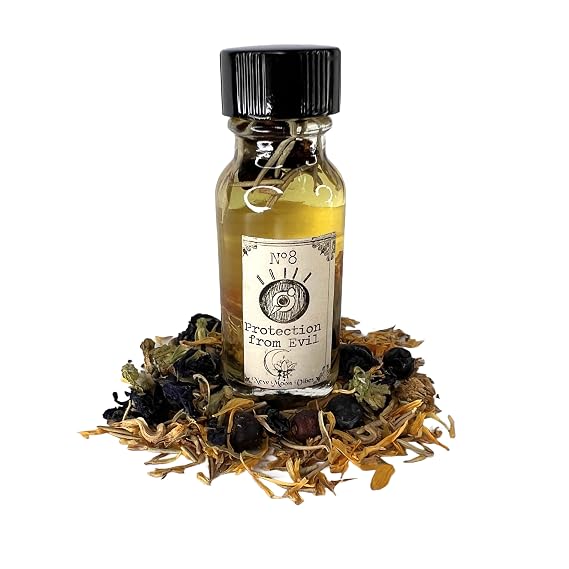 Protection from Evil Oil - Barrier to Negative Influences Ward off Unwanted Energies Sacred Space Resilience Spells Conjure Rituals - Handmade with Essential Oils & Herbs- Wicca Pagan Hoodoo Magick
