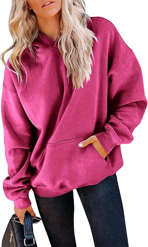TICTICMIMI Women's Hoodies Sweatshirts Cute Fleece Pullover Shirts Pocket | 60% Cotton, Fleece Lined, Soft, Cute Hoodies, Loose Fit, Kangaroo Pocket, Oversized, Fall Winter Tops, Casual, Daily Outfits