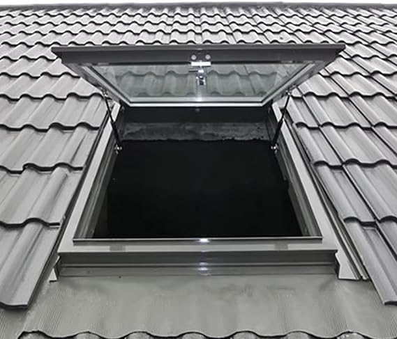 Outdoor Windows for Sheds Barns Home, Flat Roof Access Hatch Door with Handle, Attic Egress Window Can Multi-Angle Sloped, Manual Rooflight78x98cm30.42x38.22inch