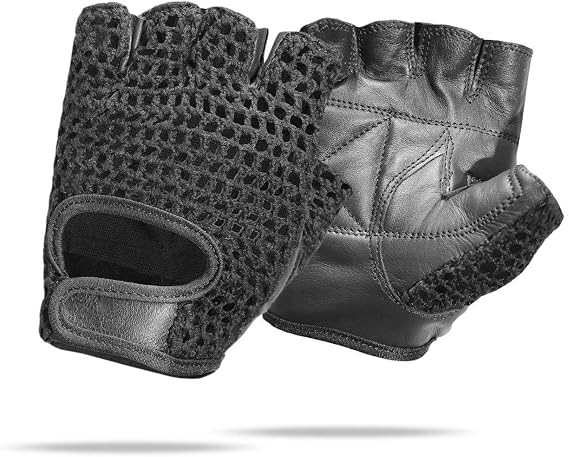 Weight Lifting Padded Leather Gloves Fitness Exercise Training Cycling Gym MESH (XX-Large)