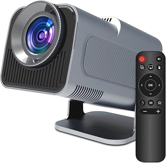 HY320Pro Projector, Support 4K 1080P, Portable with WiFi Bluetooth, Smart Projector for Android TV, 180 Degree Rotatable, External Video Projectors for Phone/TV Stick