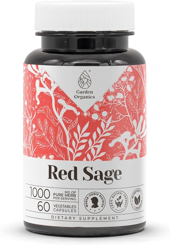 Red Sage 60 Capsules | High-Potency Herbal Dietary Supplements | Made with Vegetable Capsules and Red Sage (Dan Shen, Salvia Miltiorrhiza) Dried Root (60 Count)