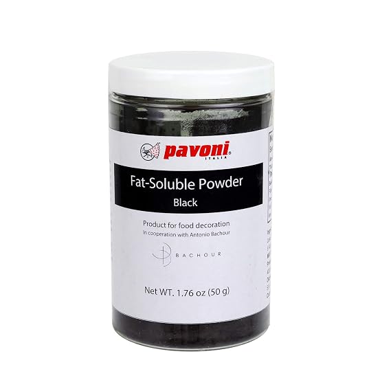 Pavoni Antonio Bachour Fat Soluble Powder Food Color 50 Grams Black
