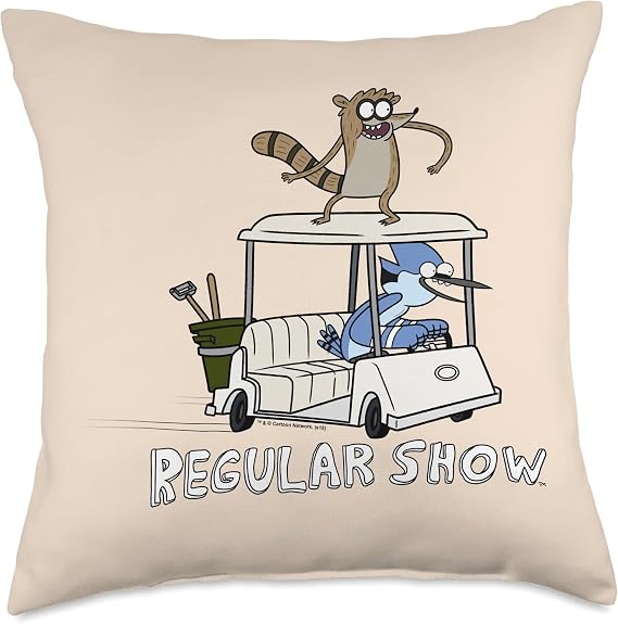Regular Show Golf Cart Throw Pillow