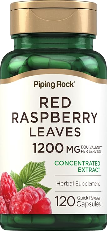 Piping Rock Red Raspberry Leaf Capsules | 120 Pills | Herb Extract Supplement | Non GMO, Gluten Free