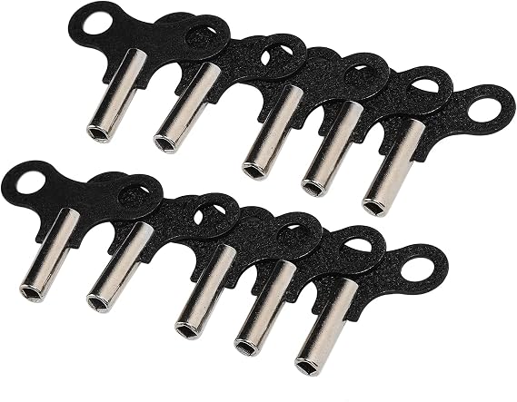 10PCS Clock Keys for Winding, Clock Winding Key Replacement Clock Winding Keys Mechanical Music Box Winding Key for Wall Clocks, Alarm Clocks and Wind Chain Repair