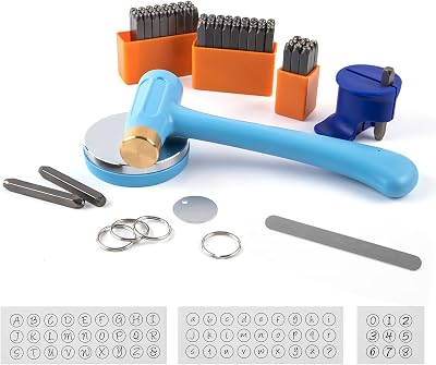 WWahuayuan Jewelry Stamping Kit , Letter Number Punch Set , Metal Stamping Tools with Hammer for DIY Jewelry Making  A-Z , a-z , 0-9