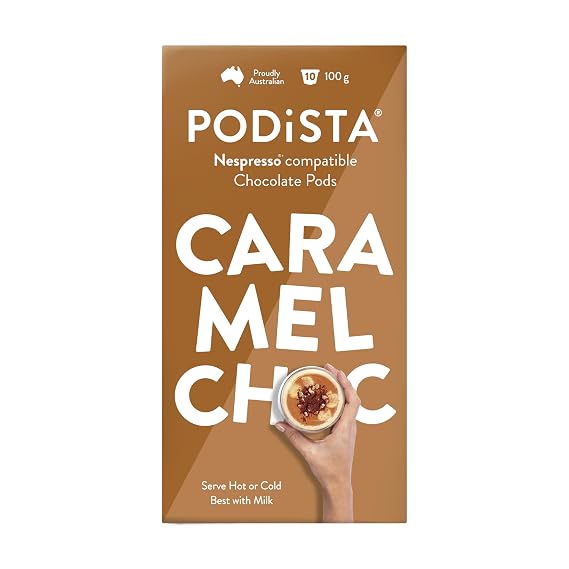 Hot Chocolate Nespresso Compatible Capsules Hot Cocoa Pods - Caramel Infusion - 10 Pod Package