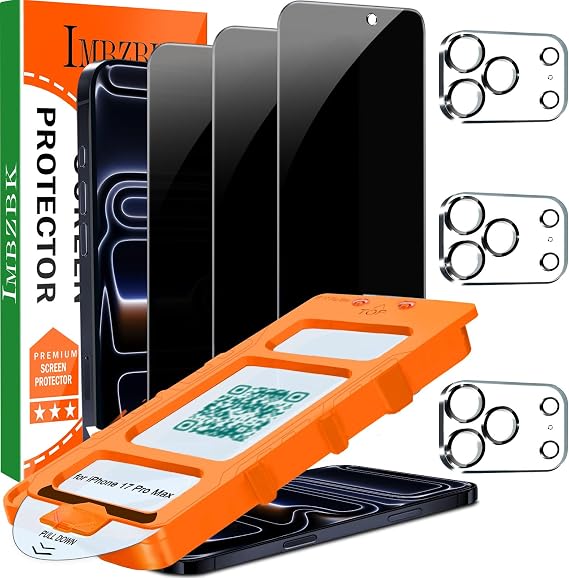IMBZBK 3Pack Privacy Screen Protector for iPhone 17 Pro Max, Tempered Glass