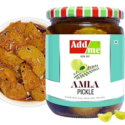 Add me Home Made Amla Pickle Seedless Amla Ka Achar- 500gm Glass Jar