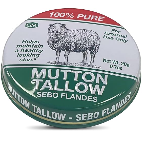 Germa Mutton Tallow Cream - 100% Pure Sebo Flandes Moisturizer for Hands & Sunburn Relief, Adult Skin Care, 0.7oz