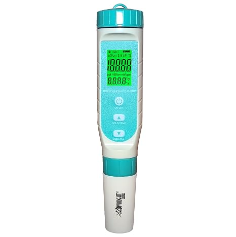 7 in 1 Water Quality Tester Pen Meter for Pools, Drinking Water Aquariums hydroponic Cooking Tester Measure Water by 7 parameters: PH/TDS/EC/ORP/S.G/Water Salinity/Temp