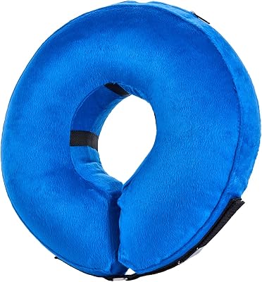 Dog Cone Collar for After Surgery - Soft Dog Cones for Medium Dog and Cats- Inflatable Elizabethan Dog Cone Collar Alternative - Adjustable Recovery Collar for Pets - Blue - MediumNeck 9-12
