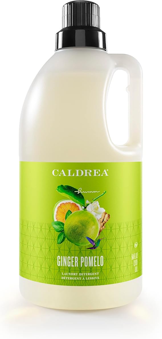 Caldrea Liquid Laundry Detergent, Effective for all Fabrics And all Temperatures, Ginger Pomelo Scent, 64 Oz