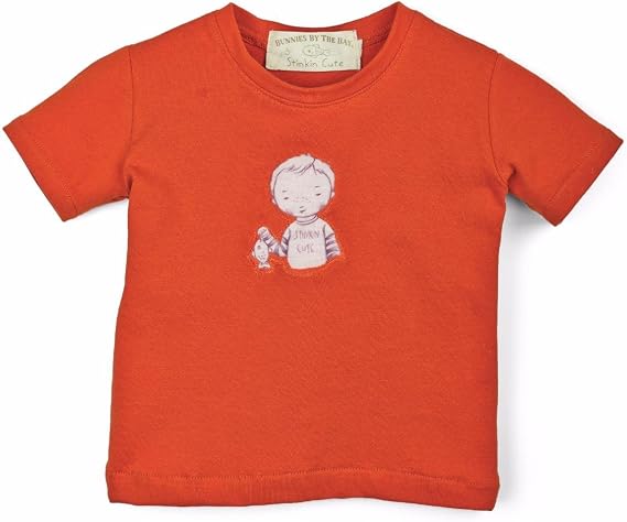 Bunnies by the Bay Baby Boy's Stinkin Cute Short Sleeve Fishing Shirt, 24 Months Red
