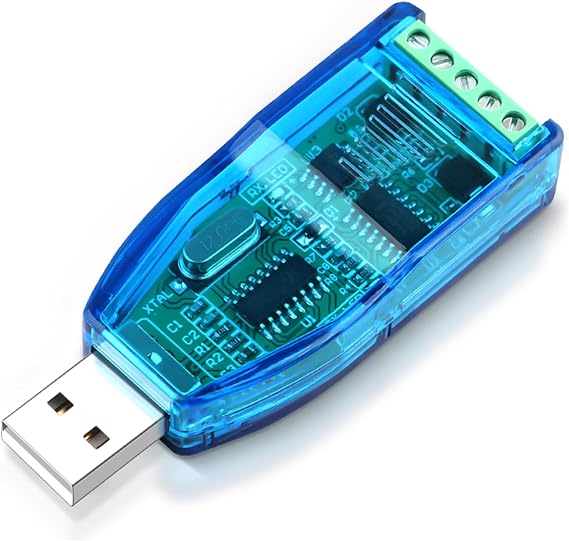 USB to RS485 Converter Adapter with TVS Protection, CH341 Chip for Modbus Communication, Support Windows11/10/8/7/XP, Linux, Mac OS (USB to RS485)
