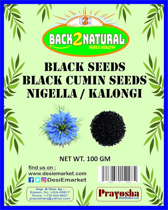 Back2Natural Kalonji (Black Seed, Nigella Sativa, Black Cumin) Seeds 3.5oz (100g) All Natural ~ Gluten Friendly | NON-GMO | Vegan | Indian Origin