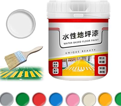 Gold Silk Waterproof Epoxy Floor Paint, 35.27 Oz Quick-Dry Anti-Slip Water-Based Floor Paint, Gold Silk Epoxy Floor Paint, Anti-Slip Concrete Floor Paint for Interior & Exterior White