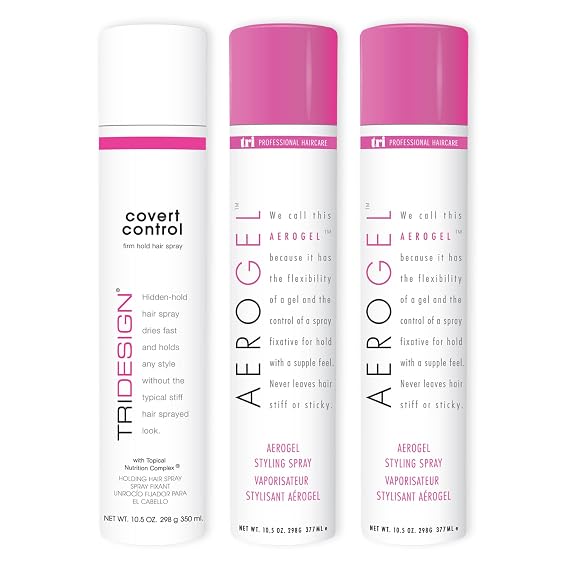 TRI Aerogel Hairspray Hair Styling Gel Plus Texture Spray Men Women - 10 oz | Combining flexibility with strong hold control, this flake-free formula provides long-lasting definition for all styles