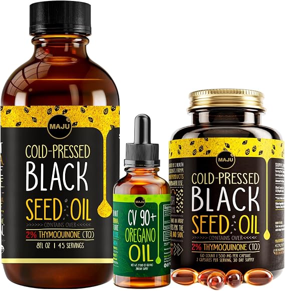 Maju Superfoods Black Seed Oil and Oregano Bundle
