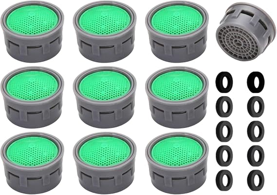 Tap Filter Nozzle - ShiningUU 10pcs Tap Aerators, Faucet Aerator with Sealing Gaskets, Faucet Aerator Nozzle Replacement Parts for Kitchen & Bathroom Taps, Filter Inserts, Tap Water Filters for Taps