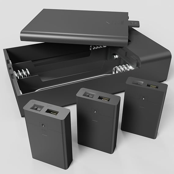 3 AA Battery Holder with Switch USB Port Wireless Portable Case Box 4 Pack