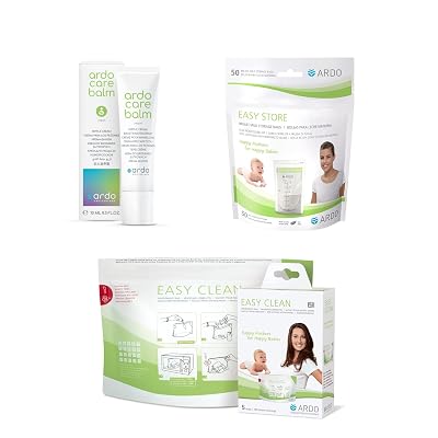 Ardo Vegan Nipple Balm & Easy Store Breast Milk Storage Bags & Easy Clean Microwave Steam Cleanings Bags Bundle