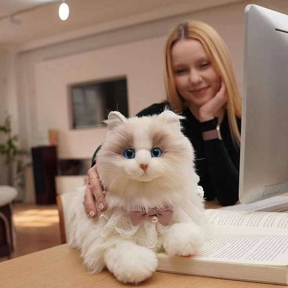 Chongker 24.8" Interactive Robot Cat Plush Stuffed Animal Interactive Pet with Touch Control, Kitten Electronic Pet Robotic Kitty Toy