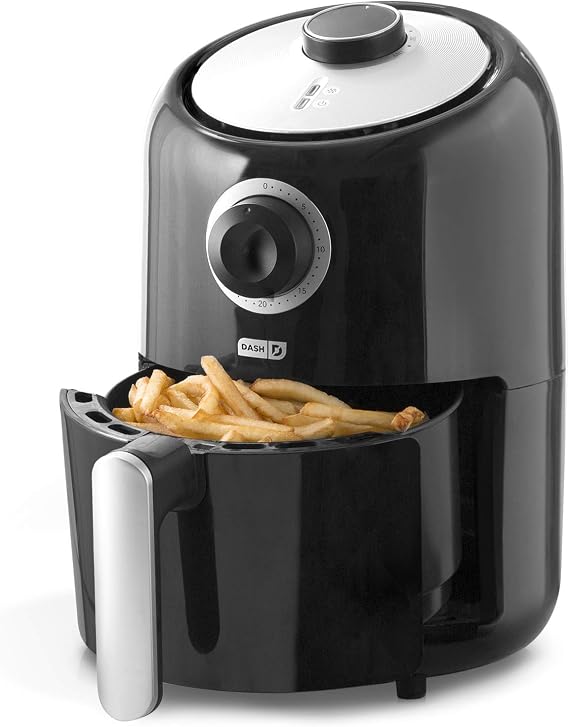 Dash Compact Air Fryer - Healthy Cooking with Auto Shut-Off Feature, Adjustable Temperature Control & Nonstick Fry Basket - Has AirCrisp Technology - 2 Quart - Black