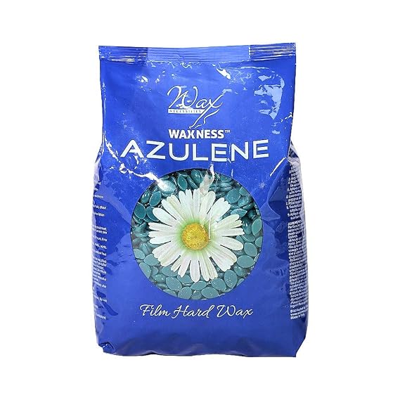 Waxness Film Hard Wax Beads Azulene 1.1 lb (500 g) Stripless Professional Hard Wax with Azulene for Face & Body, Smooth Application Made in Italy