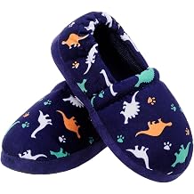 MIXIN Boys Slippers Indoor House Slippers Bedroom Dinosaur Soft Warm Boys House Shoes with Memory Foam