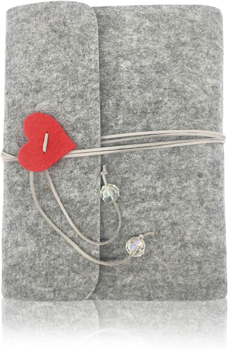 Photo Album, Felt Cover Photo Scrapbook Memory Book Hand Made DIY Albums with 30 Sheets