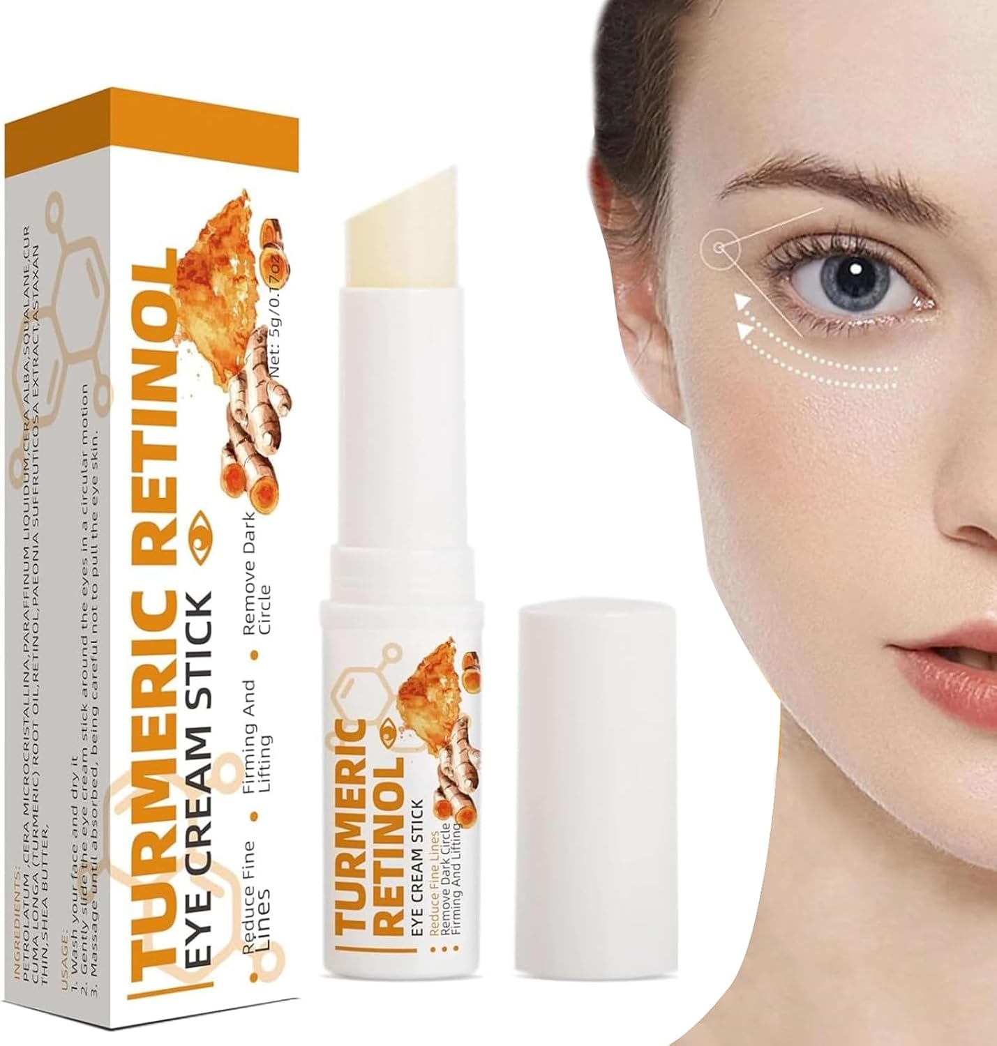 Lumistick for Eye Bags, Lumibalm, Lumibalm Eye Bags, Lumistick Turmeric Eye Cream Stick, Turmeric Retinol Eye Stick, Retinol Eye Cream Anti Aging, Moisturizer Eye Balm Stick for Dark Circle 1