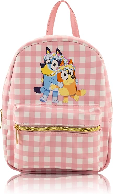 Fast Forward Bluey Mini Backpack for Kids & Adults | 10" PU Leather Backpack Purse | Toddler Travel Bag, Small Bookbag for School, Travel, or Everyday Use | Ages 3+