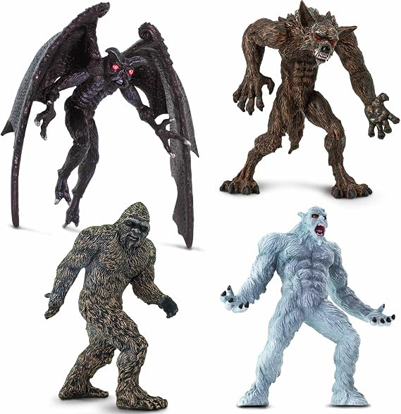 Safari Ltd. Mythical Creatures Toy Set - Figurines of Bigfoot, Mothman, Werewolf, and Yeti - Fantasy Play Set for Boys, Girls & Kids 3+