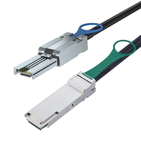ipolex QSFP(SFF-8436) to MiniSAS SFF-8088 DDR Hybrid SAS Cable for Netapp, Passive, Up to 10 Gbps, 100-Ohm, 2-m(6.5ft)