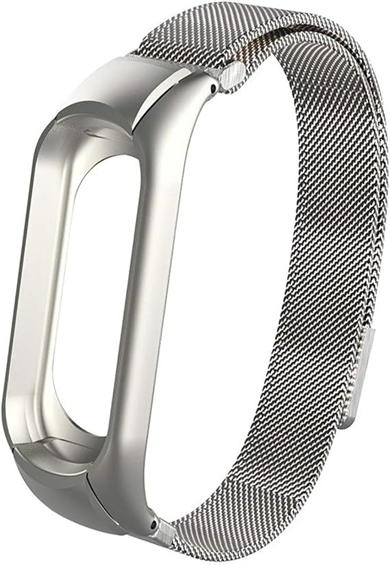 Microsonic Xiaomi Mi Band 5 için Kordon Milanese Loop Gümüş [Mi Band 5 ile Uyumlu Kordon - Gümüş]