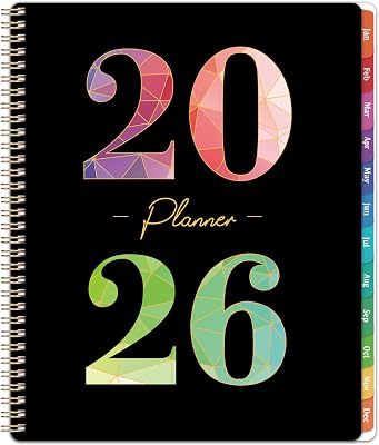 2026 Planner - 2026 Planner Weekly and Monthly from January to December, 9 x 11, with Inner Pocket, Colorful Coated Tabs