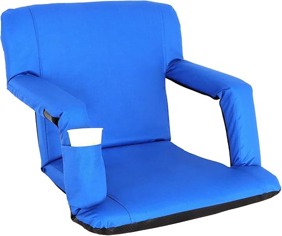 Portable Stadium Seat Chair Portable Stand Chair with Back and Cushion for Grandstand,Playground,Court Blue (Blue)