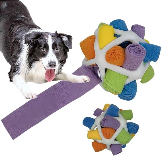Snuffle Ball for Dogs, Interactive Petle Toys for Training Natural Foraging Skills, Food Ball for S/M/L Dogs (White)