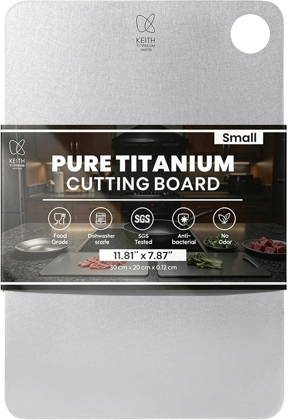 Keith Pure Titanium Cutting Boards for Kitchen 12 * 8 Inch, Non Toxic
