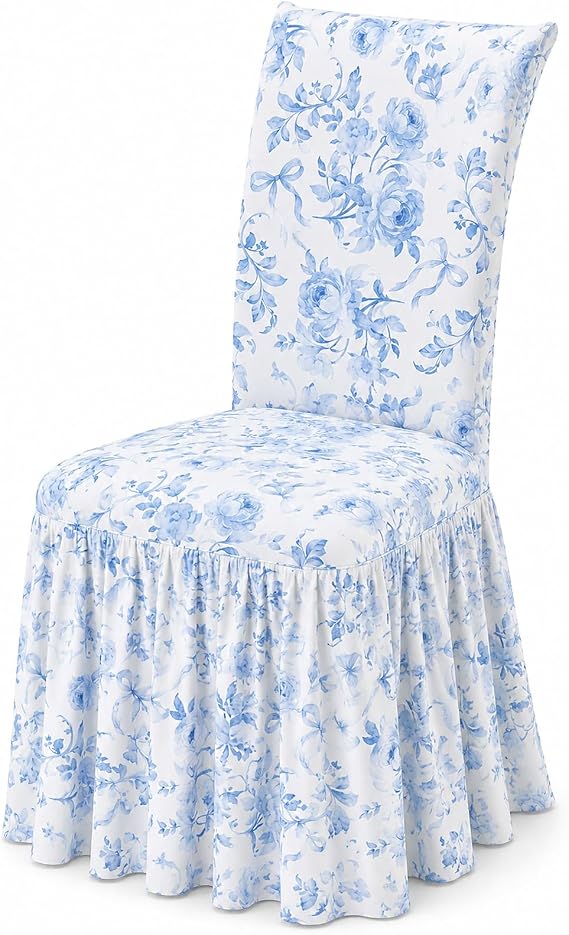 Gerrii Fancy Garden Blue Bow Dorm Chair Cover Coquette Bow Room Decor, Blue
