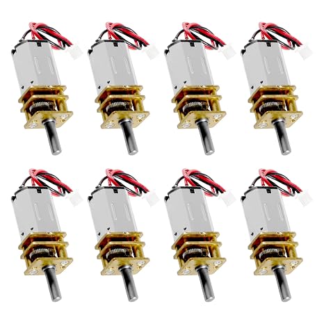 8pcs DC 3V-6V Mini N20 Gear Motor Slow Speed Full Metal Gearbox with Terminal for Smart Car DIY RC Toys